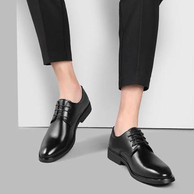 Herren-Formalschuhe mit spitzer Zehenpartie zum Schnüren Oxfords Frühling Herbst Gesellschaftsschuh Männlich Elegant und Klassisch Niedriger Preis Hohe Qualität Mode