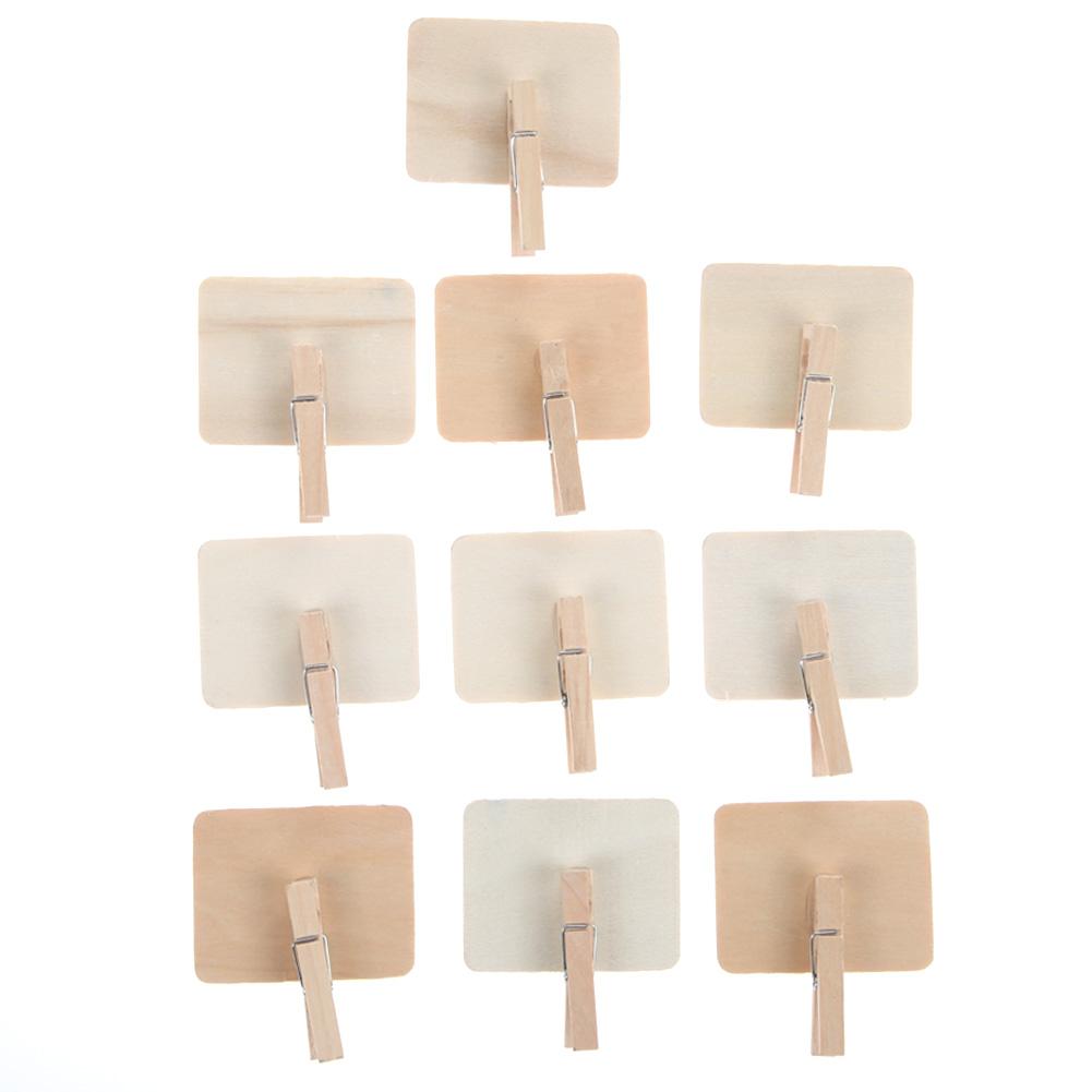 20pcs Blackboard Clip Party Props Wooden Clip Photos Peg Portable Memo Clips Ornaments Rectangle for Home Furnishing Decoration
