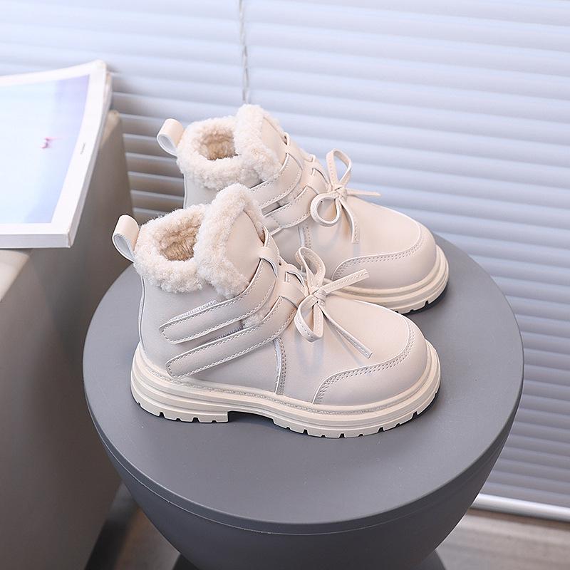 2025 Children's Winter Velvet Cotton Boots: Warm Korean Style Snow Boots for Little Girls