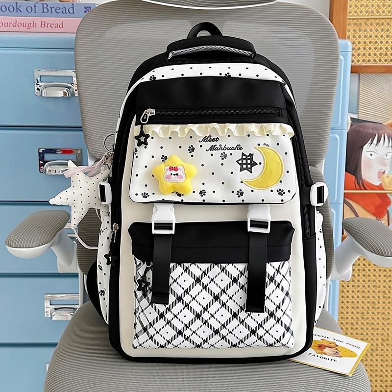 Schoolbag Japanese ins Vitality Girl Transparent Pain Bag Cream Atmosphere Elementary School Bag Lightweight Versatile Backpack
