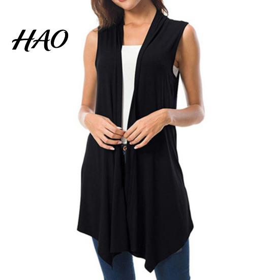 Damen Asymmetrischer Saum Cardigan Tanktop Ärmellose Weste Sommer Einfarbige Offene Vorderseite Drapierte Mittellange Asymmetrische Weste Leichter Mantel