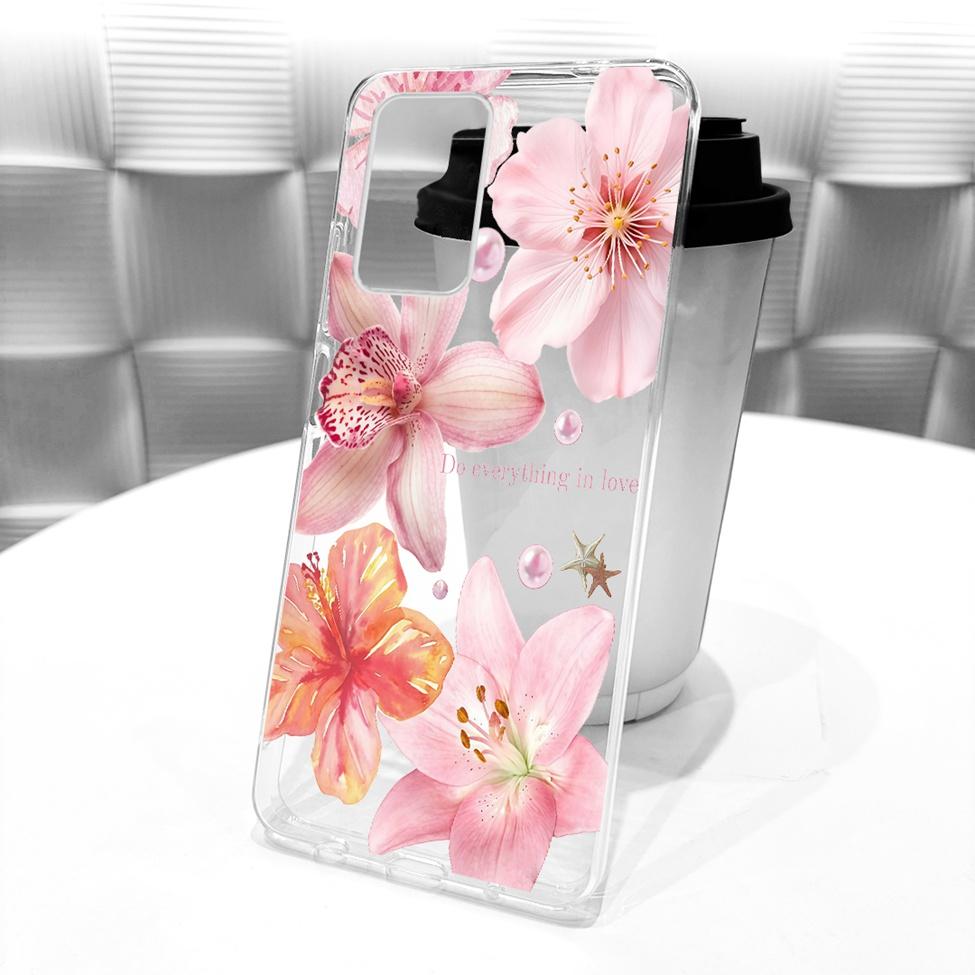 Transparent For Samsung Galaxy A72 4G Case Cute Fashion Flowers Funny Painted Casing For Samsung A72 4G SM-A725M SM-A725F Cover