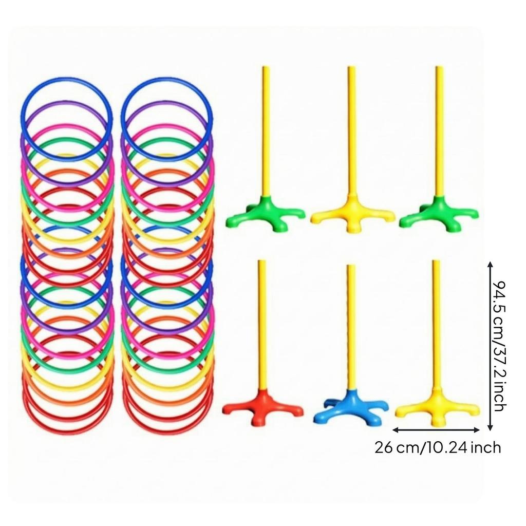 Loop Toss Set with Storage Bag Interactive Plastic Game for Children