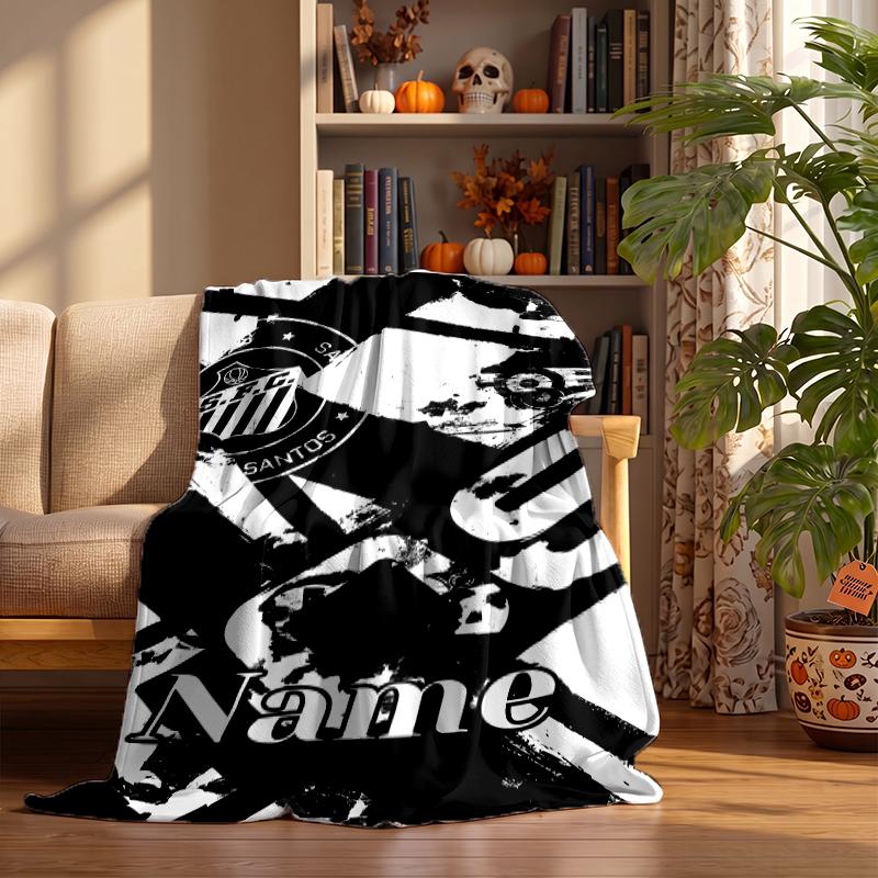 SANTOS Custom Flannel Blankets Soft Warm Cozy Throws for Home Decor Holiday Gifts