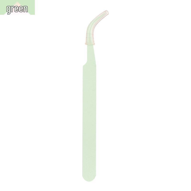 Macaron Pink Stainless Steel Eyelash Tweezers: DIY Bent & Pointed Tips 1 piece зелёный