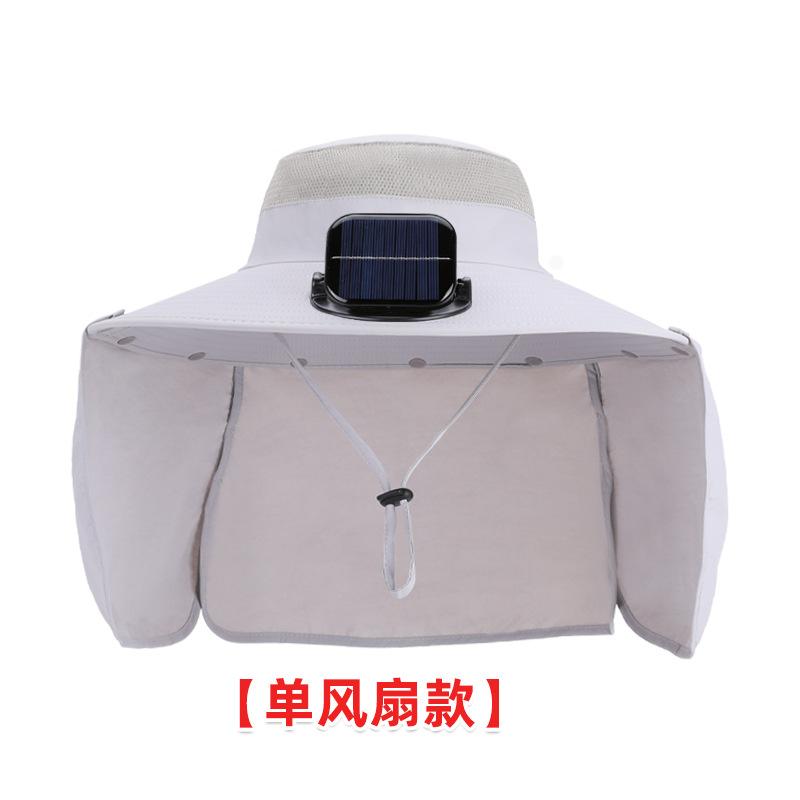 Summer outdoor fishing mountaineering visor shawl neck protection sun protection bucket hat oversized eaves solar fan hat