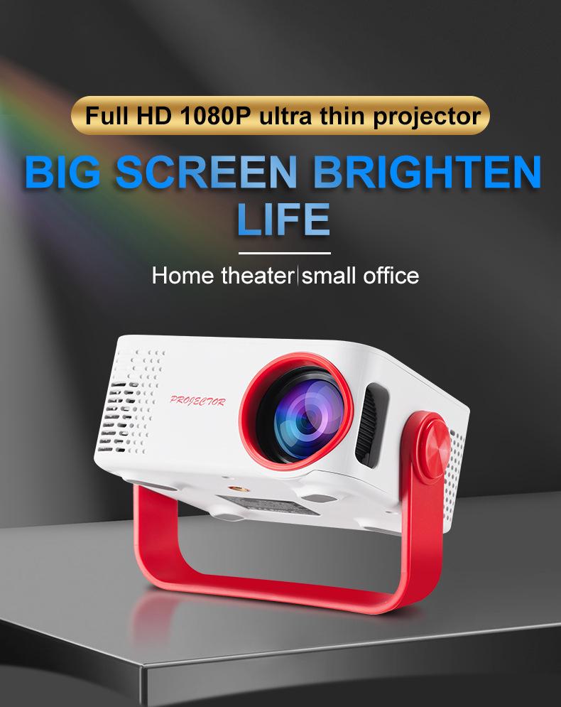 M60 Portable 1080P HD Projector with WiFi and Screen Mirroring, Lightweight for Home Use