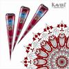 2025 6pcs Fresh Quality Kaveri Dark Brown Natural Henna Mehndi Cones Temperory Tattoos