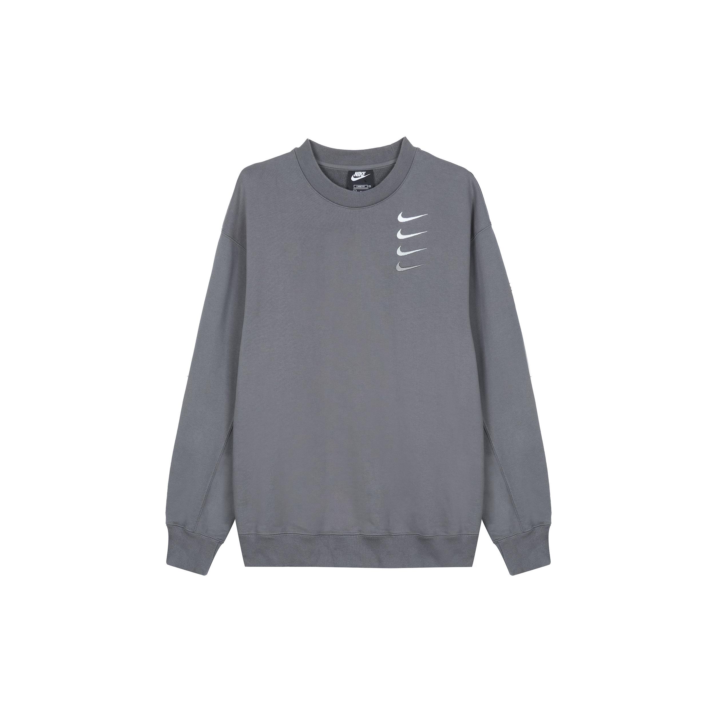 Nike French Terry Swoosh Gradient Round Neck Pullover Iron gray Men s DB9408-022 S