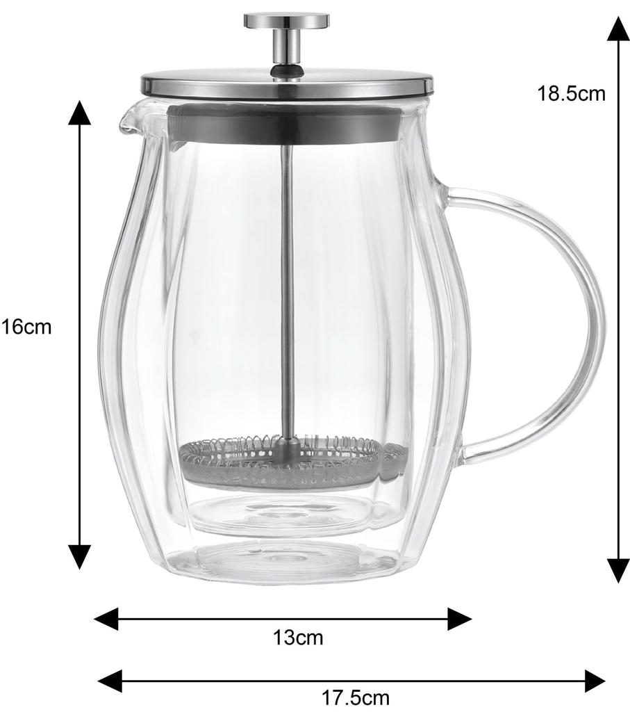 Zaparzacz do kawy/herbaty 0,60L French Press srebrny KLAUSBERG KB-7683