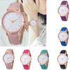 Stylish Women Men PU Leather Band Big Dial Analog Round Quartz Wrist Watch