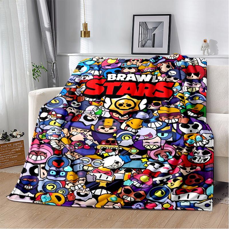 2025 New Style Brawlls  Cartoon Game Blanket,Soft Throw Blanket for Home Bedroom Bed Sofa Travel Picnic Cover Kid Gift
