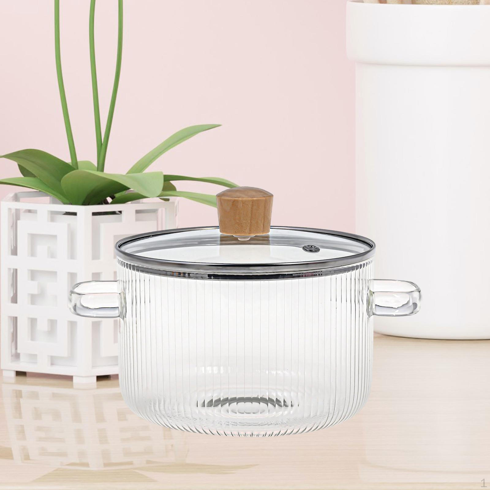 

Набір каструль із прозорого скла - універсальний кухонний посуд для різноманітних страв 1350ML