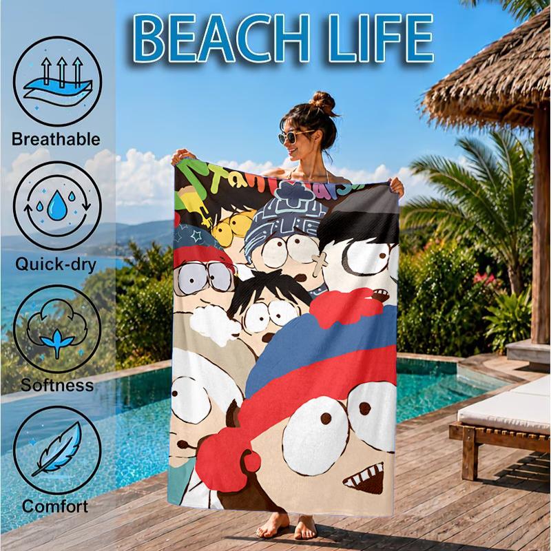 South Friends Adventure Beach Towel, Microfiber Beach Towel, Perfect For Pool, Beach, Travel, Home Decor Beach Party Fan Gifts