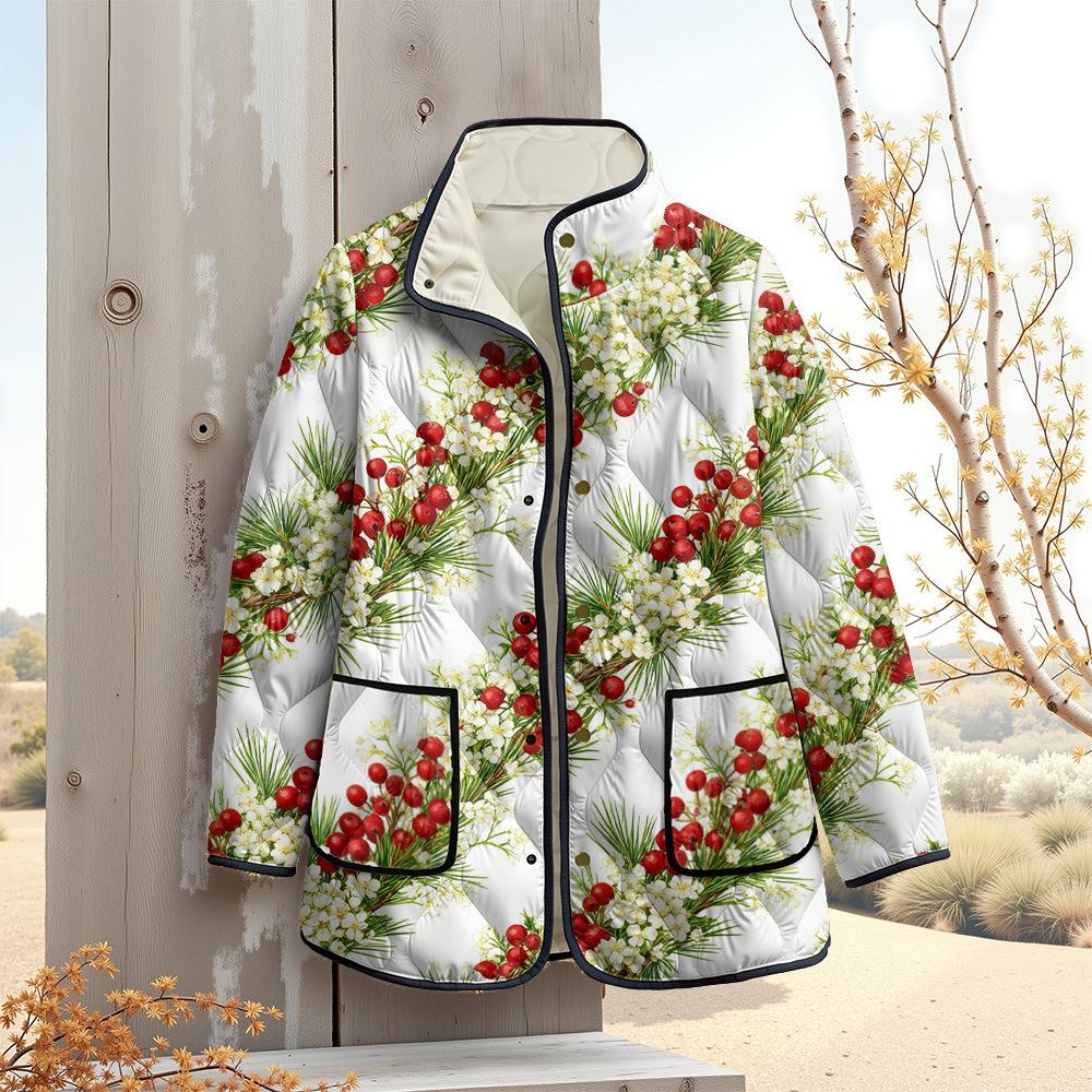 Nová bunda vícebarevné vzorové prvky B1 zipová mikina s kapucí zateplená zimní fleecová trendy vatovaná bunda