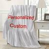 1pc Customizable Flannel Bed Blanket - Personalized Po Print, All-Season Microfiber Blanket, Machine Washable, Digital Print