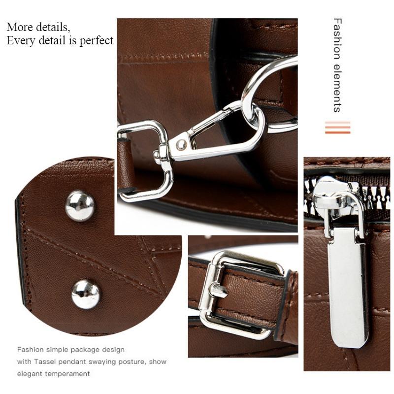 Autumn Winter New Retro Splicing Lady Handbags High-end PU Large Capacity Shoulder Bag Fashion Casual Argyle Messenger Bag Middle-aged Mother Tote Bag