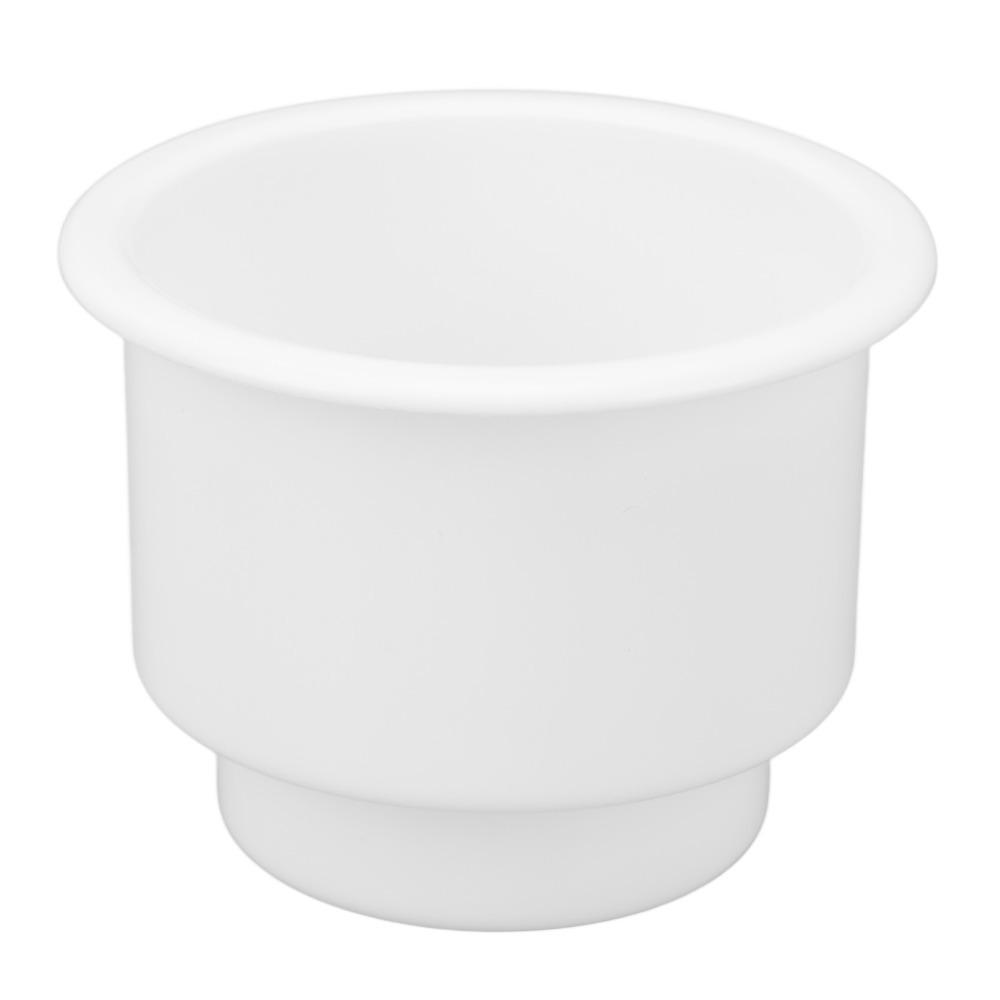 Easy Clean Black Cup Holder White Smooth Surface Recessed Drink Holder Drain Hole Insert Drink Holders Yacht Use