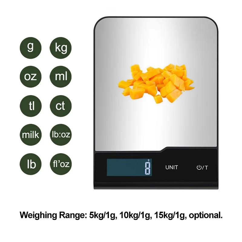

5/10/15kg Kitchen Scale 1g Precision Weighing Food Coffee Balance Stainless Steel Electronic Digital Scales for Cooking Baking