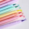 6 Pcs /Set Kawaii Candy Color Highlighter Pen Soft Brush Fluorescent Art Marker Pen for School Drawing Painting Cute Stationery