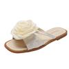 Flat bottom flower non-slip fairy wind super fire cool slippers women summer wear fashion 2025 new seaside beach shoes