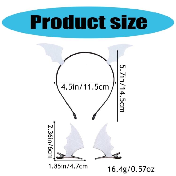 Transformative Devil Horns 3pcs Hair Clip Headband Set Party Headpieces for Halloween Costume Enhancement