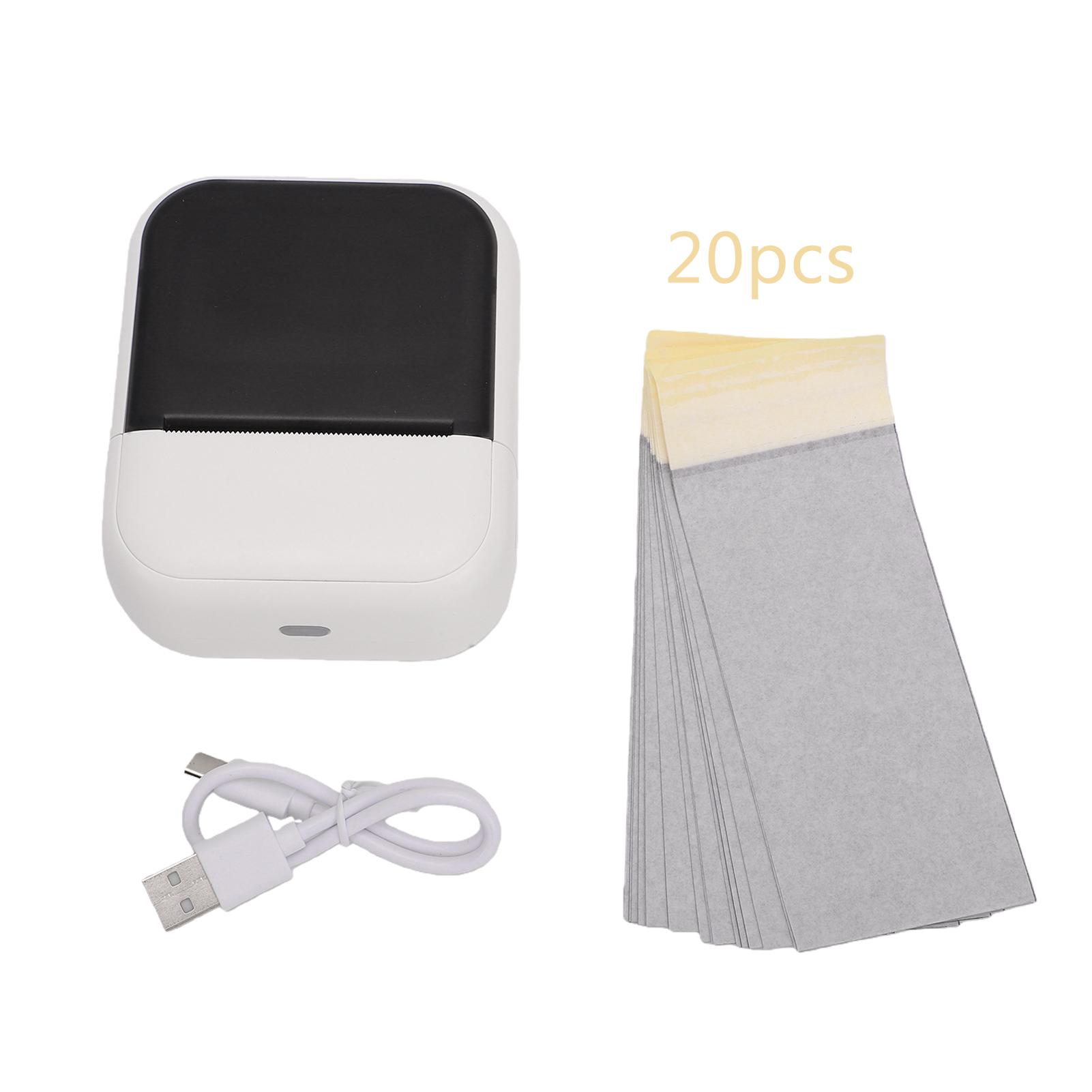 Imprimante de tatouage 2 pouces Imprimante d'étiquettes thermiques Connexion sans fil Résolution 203 dpi Imprimante portable pour l'impression de tatouages sur la peau avec 20 Tat