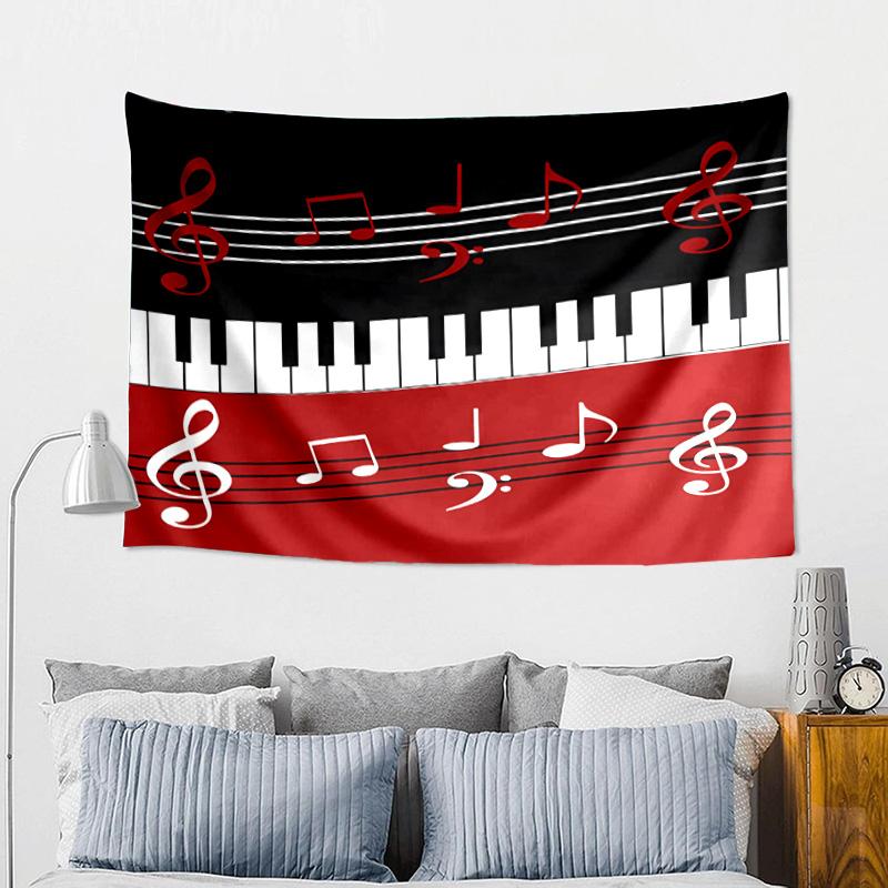 Music Notes Sparkle Printed Tapestry, Wall Hanging,Livingroom, Dormitory, Large Wall Decor, Fabric Decor Fan Birthday Gifts