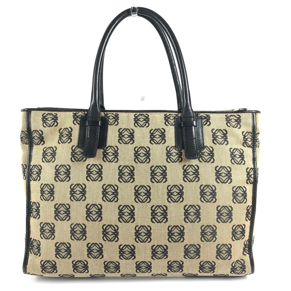 LOEWE Anagram logo Hand Bag Bag Tote Bag Business bag Leather/Canvas Black