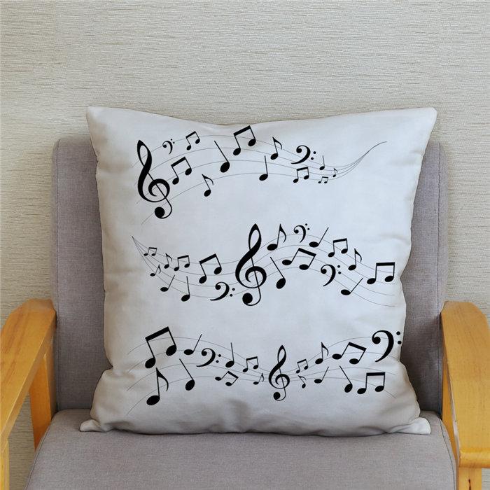 Home Decor Pillowcase Cartoon Sheet Music Printing Cushion Cover Bedroom  Living Room  Sofa Pillow Case