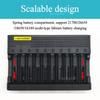 4.2V 6A 10 Slots 18650 Lithium Battery Charger for 14500 16340 16350 18500 26650 10400 18350 Rechargeable Batteries EU US PLug