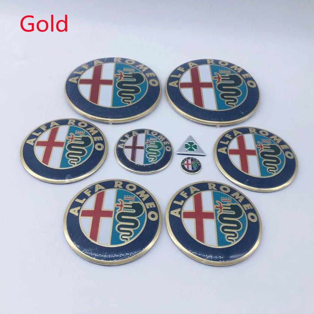 För Alfa Romeo 2026 Varm Dekal 1 set 9 st 74 mm 50 mm 56 mm Huv Bagagelucka 156 166 147 159 BIL Logotyp Fälgcenterkåpa Emblem Brera för