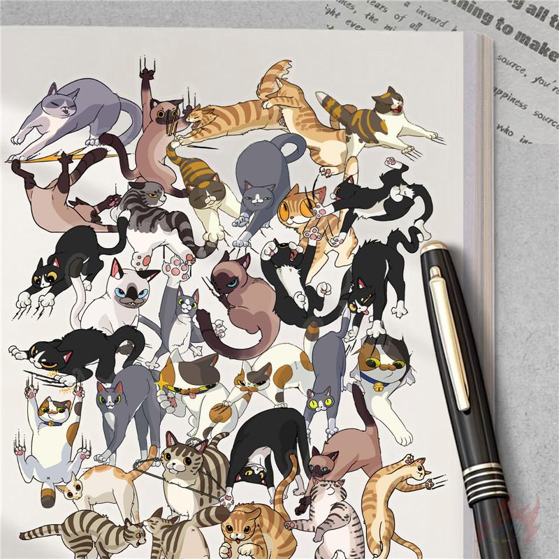 50Pcs/Set Naughty Cats Series 01. Scratch Marks PET Stickers Waterproof DIY Fashion Doodle Decals Stickers