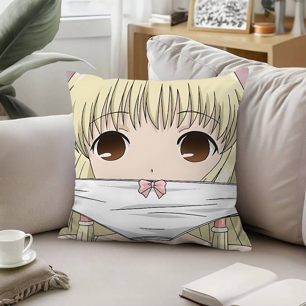 Cute Chobits Throw Pillow Covers Pattern Cushion Cover Suitable For Sofa Bedroom Car Pillow Cover