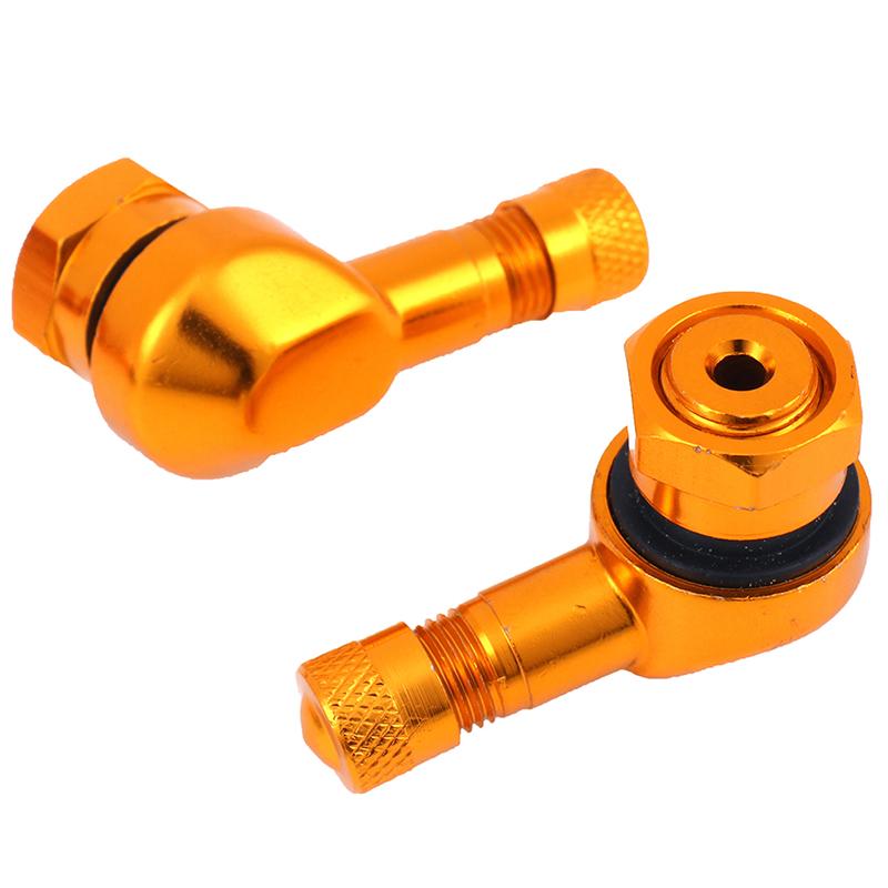 2 X Cnc Motorcycle 90 Degree Angle Wheel Tire Stem Tubeless Valve Aluminum
