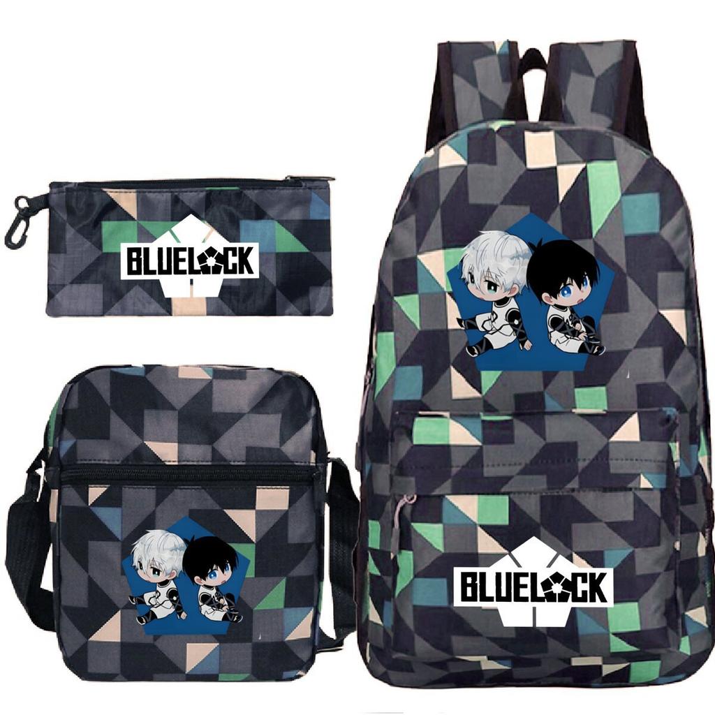 Japanese Cartoon Peripheral Printing Children'S Schoolbag, Primary And Secondary School Student Stationery Set, Shoulder Backpack Three-Piece Set