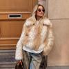 Europe, America, autumn and winter environmentally friendly imitation fur lapel deer leopard print short fur jacket mink jacket