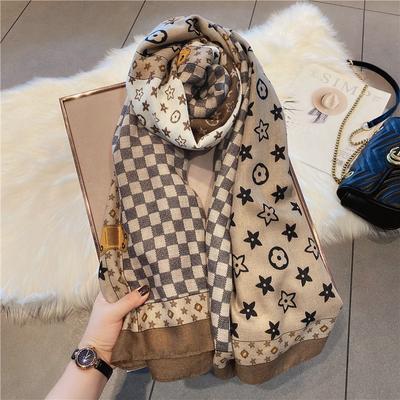 Plaid Scarf Women'S Autumn And Winter Warm Scarf With High-End Printed Large Shawl