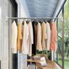 Multi Purpose Wardrobe Organizer Rack Clothes Drying Hanger Bracket Clothing Rod Curtain Rail Pole