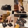 Platform Loafers Women's Summer 2025 Spring and Autumn New Metal Buckle Small Leather Shoes Versatile Single Shoes Heightening Fashion Women's Shoes