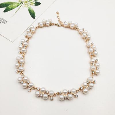 Women's Pearl Rhinestone Clavicle Necklace