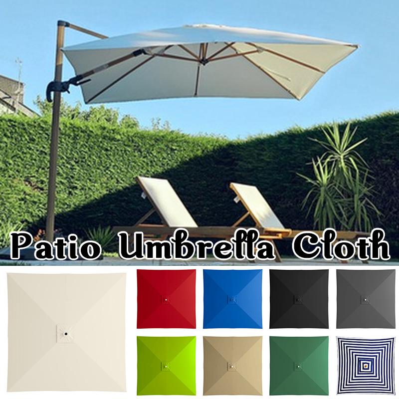 4 Ribs Patio Umbrella Cloth Without Stand 2x2M Parasol Umbrella Replacement Canopy Cover Outdoor Market Garden Cafe Sunshade