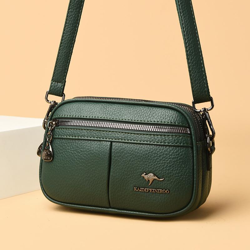 A Fashionable Single-shoulder Bag with Multiple Zippers and A Crossbody Bag for Middle-aged Mothers