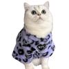 Leopard Print Winter Thick Plush Pet Plus Velvet To Keep Warm French Terry Even Cat Blue Cat English Short Cat Cotton-padded Clothes