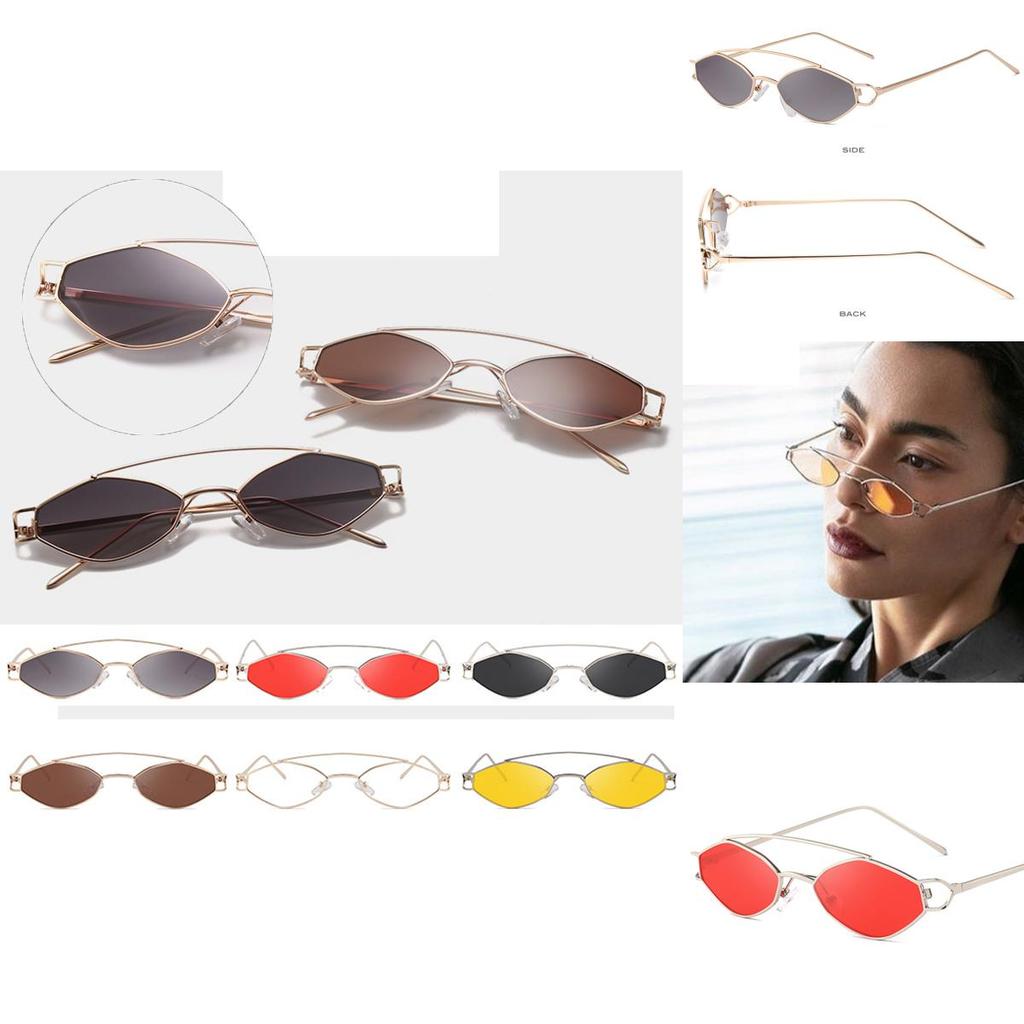 Timeless Women Vintage Sunglasses With Retro Small Metal Frame And Pc Lenses
