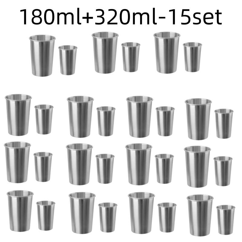 Stainless Steel Metal Cup Beer Cups White Wine Glass Coffee Tumbler Travel Camping Mugs Drinking Tea Mug Set Outdoor