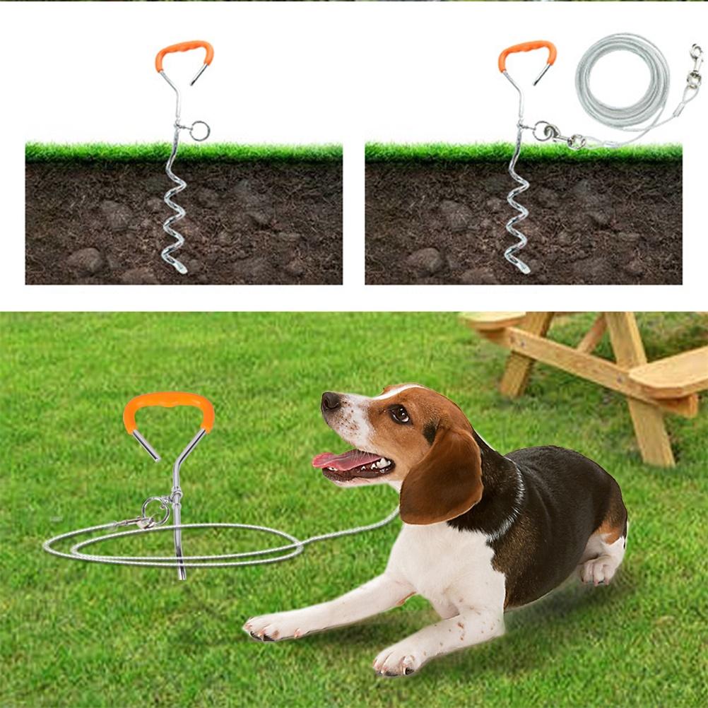 Puppy Dog Pile Out Stake Pet Leash Fixed Stake for Outdoors Yard Camping