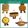 Eierkuchen-Puffs Pfannkuchen Und Bagels Plüsch-Anhänger Mit Pp-Baumwollfüllung Für Taschen-Deko Und Geschenke