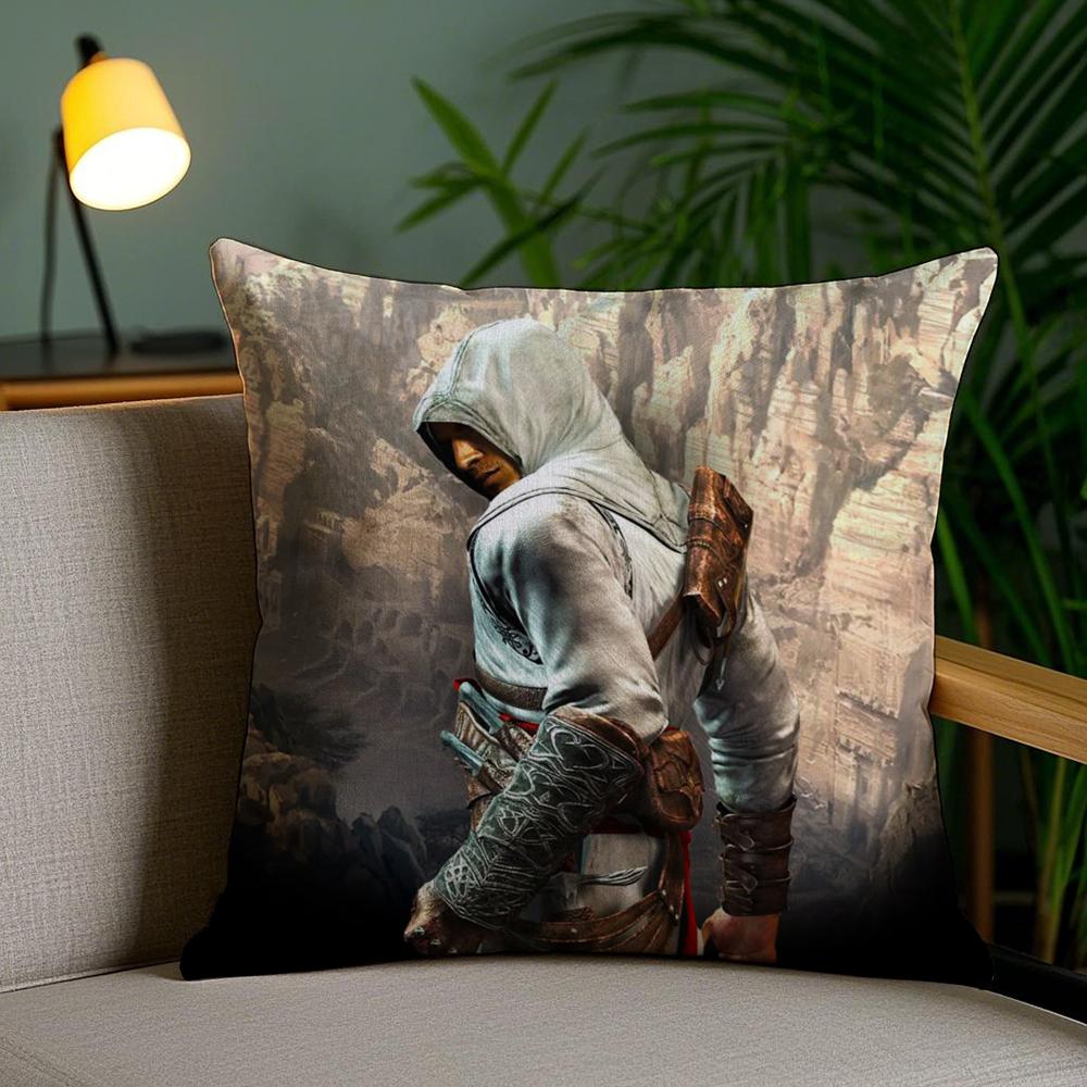 A-Assassins Creeds Cushion Cover Soft Short Plush Double-Sided Printing Home Decor Machine Washable Pillow Case Gift