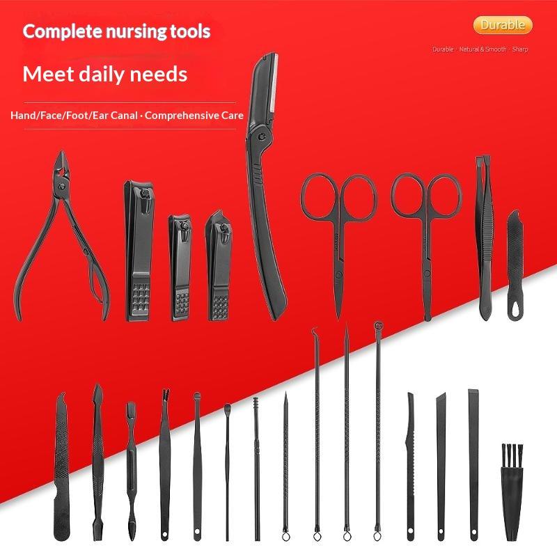 24Pcs Professional Nail Clipper Set Nail Clipper Manicure Nail Trimmer Pedicure Knife Toenail Cutters For Men Women